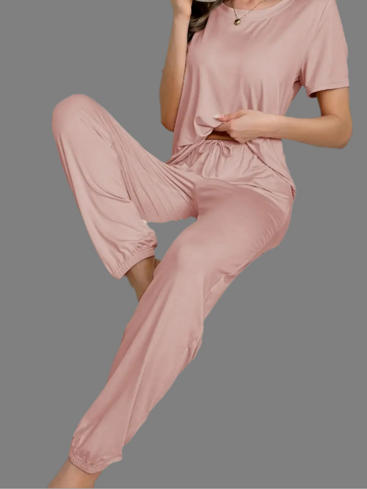 Organic cotton nightwear with relaxed fit and breathable material for comfort.