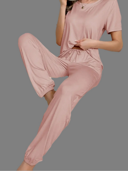 Organic cotton nightwear with relaxed fit and breathable material for comfort.