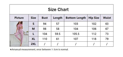 Size chart for Autumn Women's Sleepwear in Organic Cotton. Relaxed fit with breathable material. Sizes from S to 2XL.